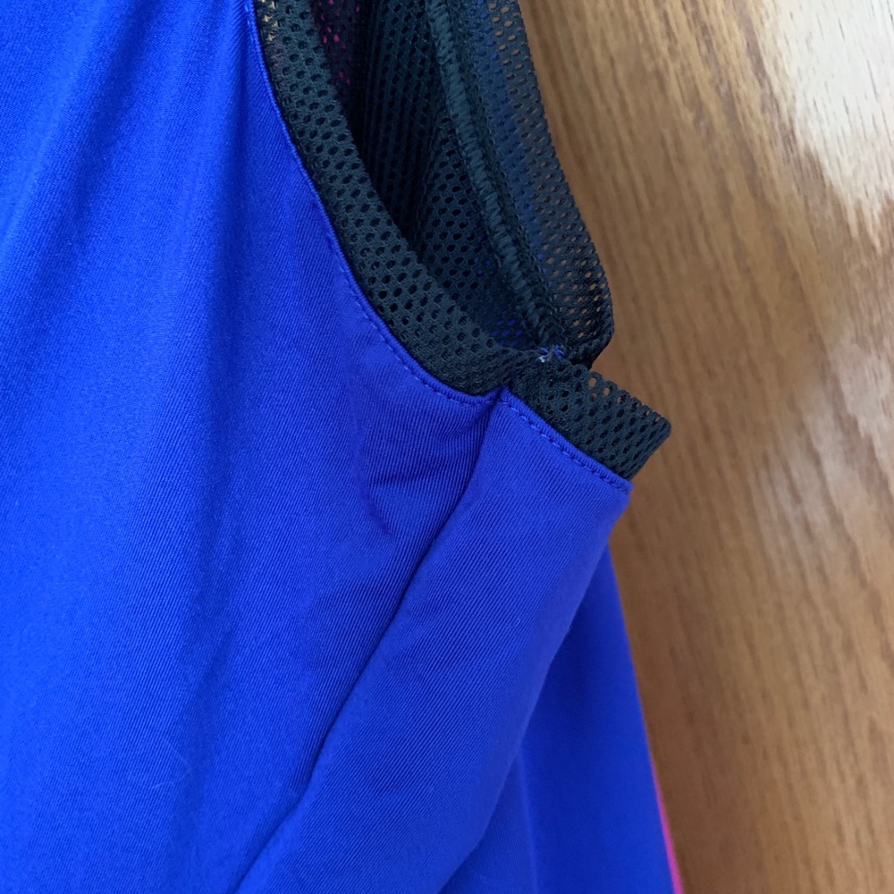 Fabletics Maxi Dress Racerback Mesh Size Small Blue Pink - Picture 10 of 15